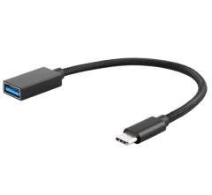 USB3.1Type-C轉USB 3.0 適配器 尼龍編織（黑色）