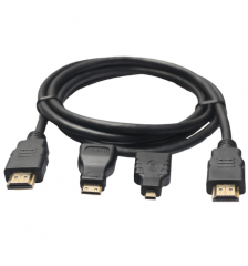 HDMI cable 三合一（帶mini hdmi，micro hdmi轉接頭）